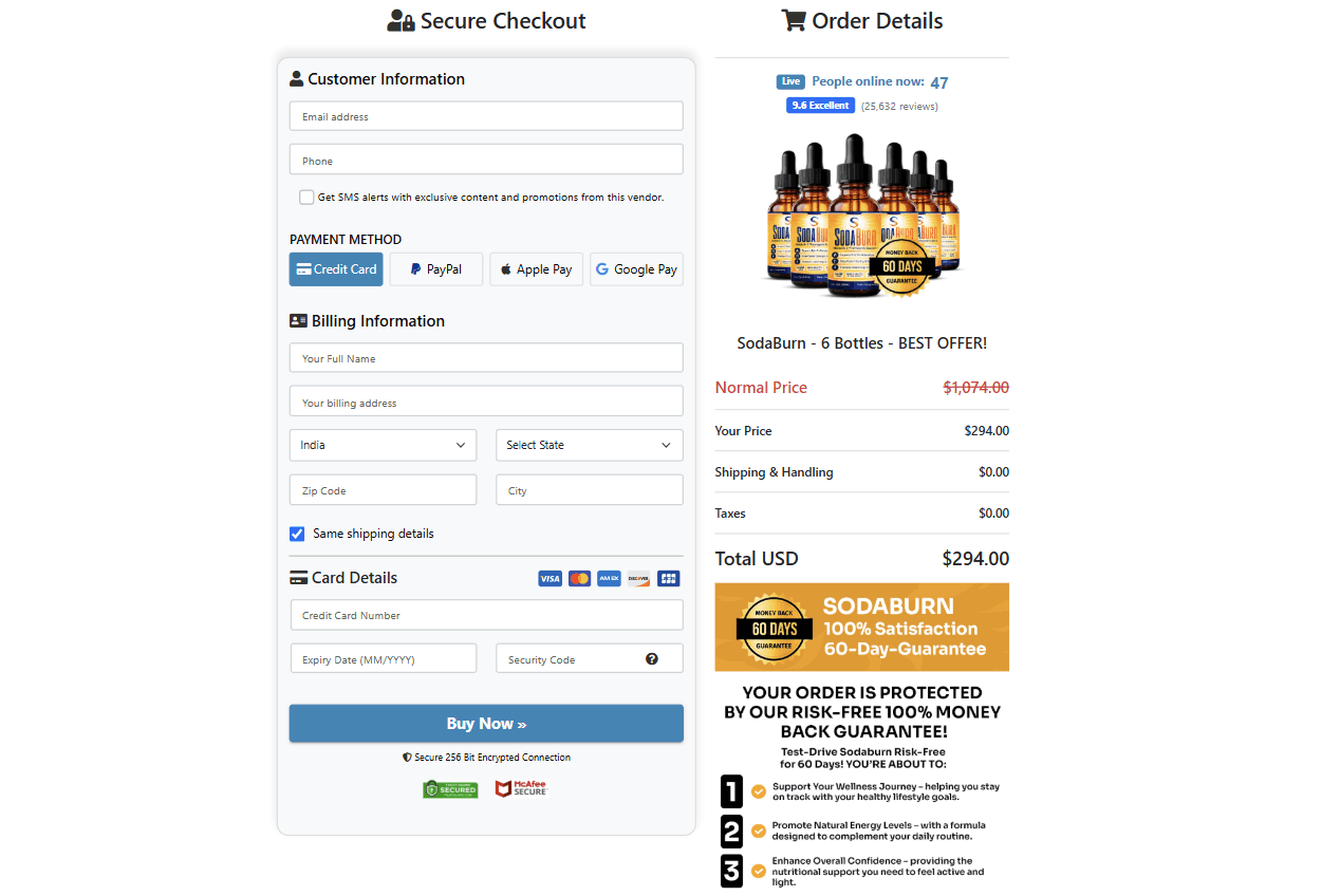 SodaBurn -Secure-Checkout